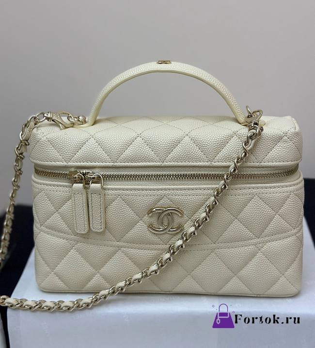 Fortok Chanel 25C Box Bag White 17×19.5×5cm - 1