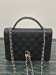 Fortok Chanel 25C Top Handle Bag in Black 14x18x3cm - 2