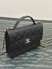 Fortok Chanel 25C Top Handle Bag in Black 14x18x3cm - 5