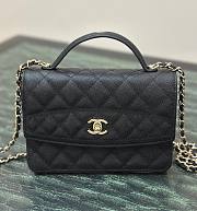 Fortok Chanel 25C Top Handle Bag in Black 14x18x3cm - 1