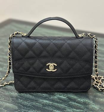 Fortok Chanel 25C Top Handle Bag in Black 14x18x3cm