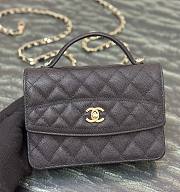 Fortok Chanel 25C Top Handle Bag in Dark Brown 14x18x3cm - 1