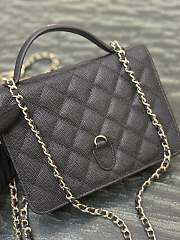Fortok Chanel 25C Top Handle Bag in Dark Brown 14x18x3cm - 5
