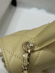 Fortok Chanel 25C Top Handle Bag in Light Yellow 14x18x3cm  - 4
