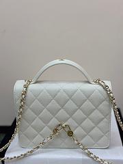 Fortok Chanel 25C Top Handle Bag in White 14x18x3cm  - 2
