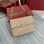 Fortok Valentino Garavani Rockstud Spike Bag Beige 24x6.5x16cm - 1