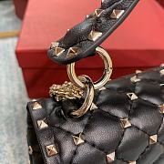 Fortok Valentino Garavani Rockstud Spike Bag Black 24x6.5x16cm - 5