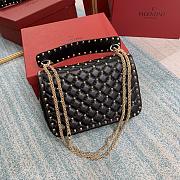 Fortok Valentino Garavani Rockstud Spike Bag Black 24x6.5x16cm - 6
