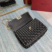 Fortok Valentino Garavani Rockstud Spike Bag Black 24x6.5x16cm - 3