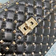Fortok Valentino Garavani Rockstud Spike Bag Black 24x6.5x16cm - 2