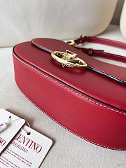 Fortok Valentino Garavani Ohval Small Shoulder Bag In Red Nappa Calfskin 26x13x6.5cm - 4