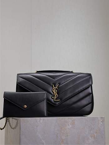 Fortok Saint Laurent Lou Lou Bag Black 801439 29x17x8cm