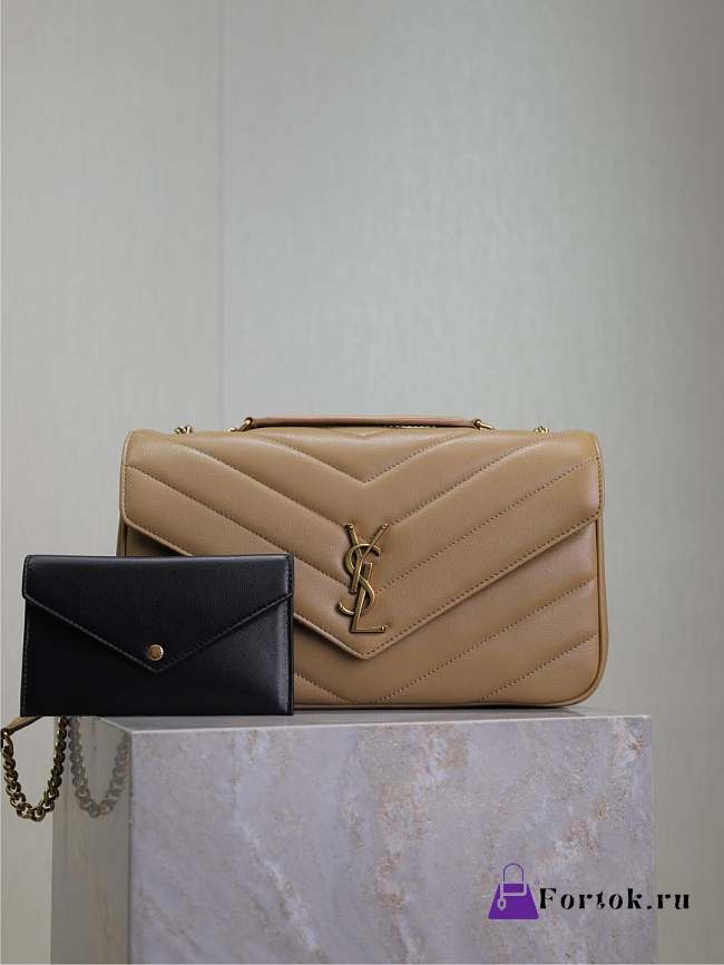 Fortok Saint Laurent Lou Lou Bag Beige 801439 29x17x8cm - 1