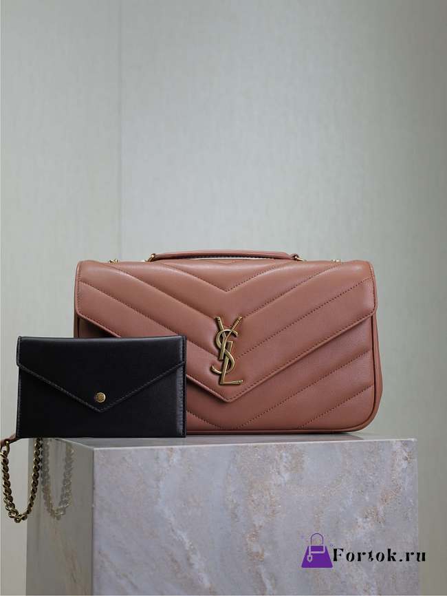 Fortok Saint Laurent Lou Lou Bag Brown 801439 29x17x8cm  - 1