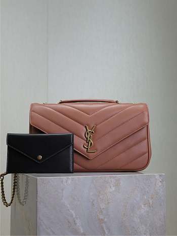 Fortok Saint Laurent Lou Lou Bag Brown 801439 29x17x8cm 