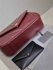 Fortok Saint Laurent Lou Lou Bag Burgundy 801439 29x17x8cm  - 6