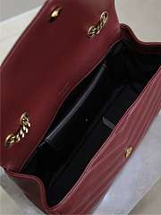 Fortok Saint Laurent Lou Lou Bag Burgundy 801439 29x17x8cm  - 5