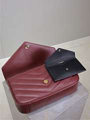 Fortok Saint Laurent Lou Lou Bag Burgundy 801439 29x17x8cm  - 4