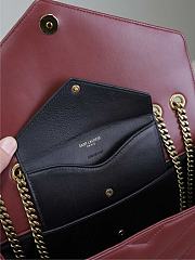 Fortok Saint Laurent Lou Lou Bag Burgundy 801439 29x17x8cm  - 3