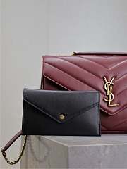 Fortok Saint Laurent Lou Lou Bag Burgundy 801439 29x17x8cm  - 2