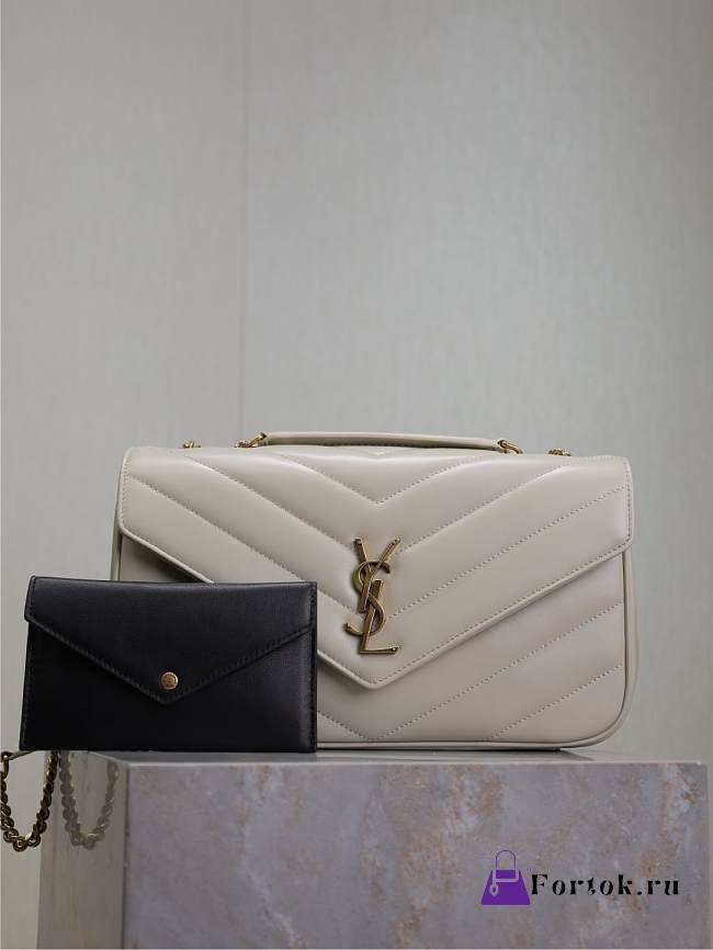 Fortok Saint Laurent Lou Lou Bag White 801439 29x17x8cm  - 1