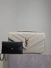 Fortok Saint Laurent Lou Lou Bag White 801439 29x17x8cm  - 1
