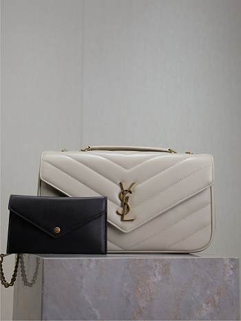Fortok Saint Laurent Lou Lou Bag White 801439 29x17x8cm 