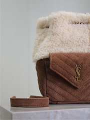 Fortok Saint Laurent Joe Mini Shearling & Suede Bucket Bag 631052 19x13x13cm - 6