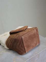 Fortok Saint Laurent Joe Mini Shearling & Suede Bucket Bag 631052 19x13x13cm - 5