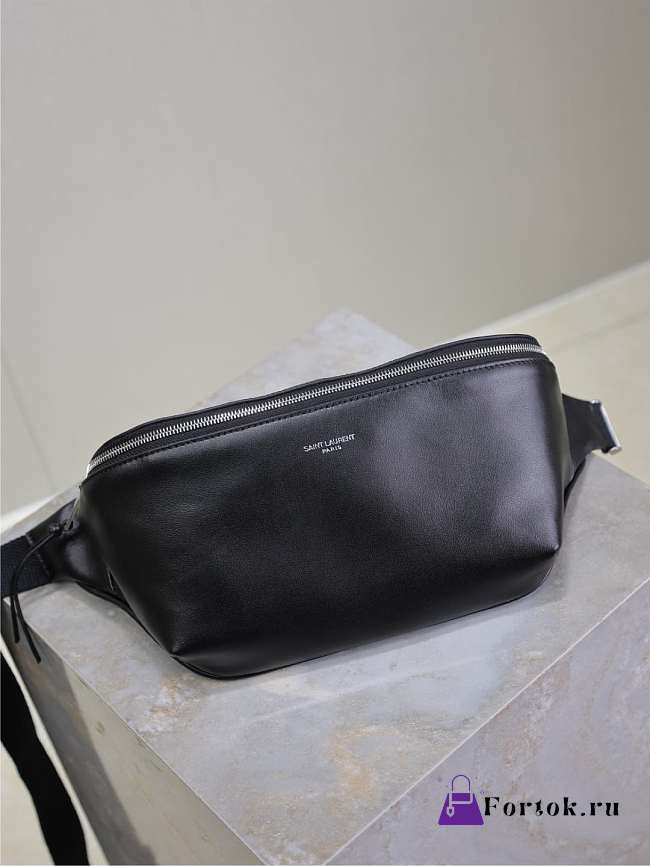 Fortok Saint Laurent Black Calfskin Belt Bag 505671 26x12.5x7.5cm  - 1