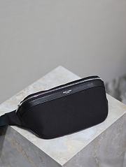 Fortok Saint Laurent Belt Bag Black Canvas With Cowhide 505671 26x12.5x7.5cm - 1