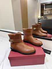 Fortok Valentino Vlogo Locker Bronze Brown Calfskin Ankle Boots - 1