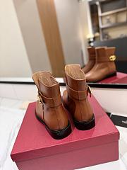 Fortok Valentino Vlogo Locker Bronze Brown Calfskin Ankle Boots - 5