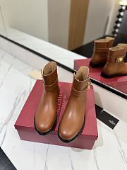 Fortok Valentino Vlogo Locker Bronze Brown Calfskin Ankle Boots - 3
