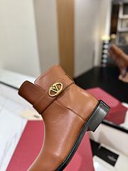 Fortok Valentino Vlogo Locker Bronze Brown Calfskin Ankle Boots - 2