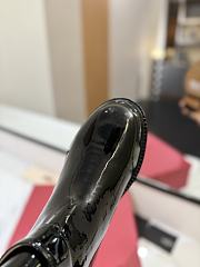 Fortok Valentino Vlogo Locker Bronze Black Patent Leather Ankle Boots - 3