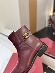 Fortok Valentino Vlogo Locker Bronze Burgundy Calfskin Ankle Boots - 4