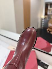Fortok Valentino Vlogo Locker Bronze Burgundy Calfskin Ankle Boots - 3