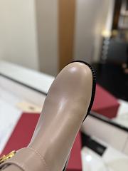 Fortok Valentino Vlogo Locker Bronze Beige Calfskin Ankle Boots - 4