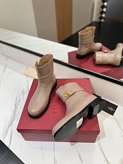 Fortok Valentino Vlogo Locker Bronze Beige Calfskin Ankle Boots - 3