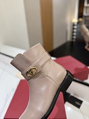 Fortok Valentino Vlogo Locker Bronze Beige Calfskin Ankle Boots - 2