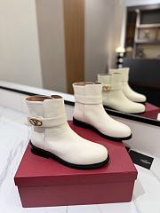Fortok Valentino Vlogo Locker Bronze White Calfskin Ankle Boots - 1