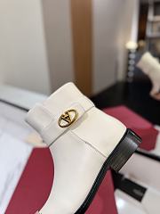 Fortok Valentino Vlogo Locker Bronze White Calfskin Ankle Boots - 5