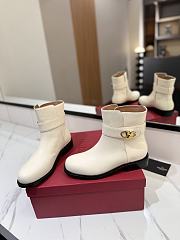 Fortok Valentino Vlogo Locker Bronze White Calfskin Ankle Boots - 4
