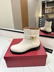 Fortok Valentino Vlogo Locker Bronze White Calfskin Ankle Boots - 2