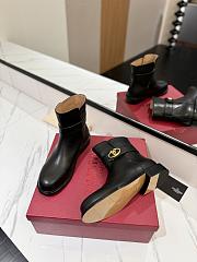 Fortok Valentino Vlogo Locker Bronze Black Calfskin Ankle Boots - 4