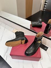 Fortok Valentino Vlogo Locker Bronze Black Calfskin Ankle Boots - 6