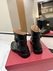 Fortok Valentino Vlogo Locker Bronze Black Calfskin Ankle Boots - 5