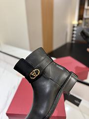 Fortok Valentino Vlogo Locker Bronze Black Calfskin Ankle Boots - 3