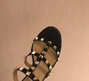 Fortok Valentino Rockstud Calfskin Leather Slide Sandal 60 mm Black  - 5